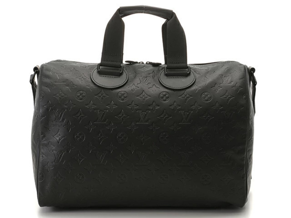 LOUIS VUITTON Speedy Bandouliere Boston Bag Shadow Black Noir Black